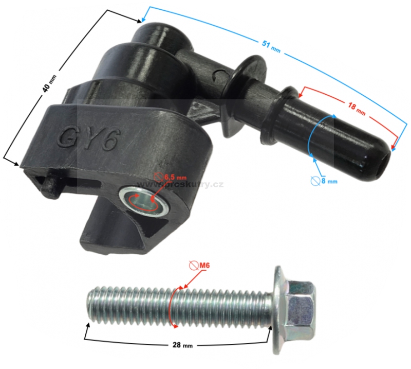 Motor - Koncovka vstřiku pro 125/150ccm GY6