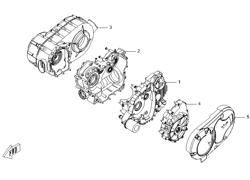 Motor - Levé víko motoru pro Cfmoto UTV530, 0180-015000, CF188-015000