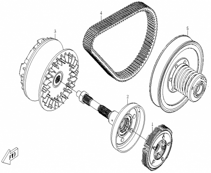 Variátor a spojka - Spojkový zvon pro Cfmoto UTV530, RX510, RX530, X5, X6, Z6, OEM 018A-053000
