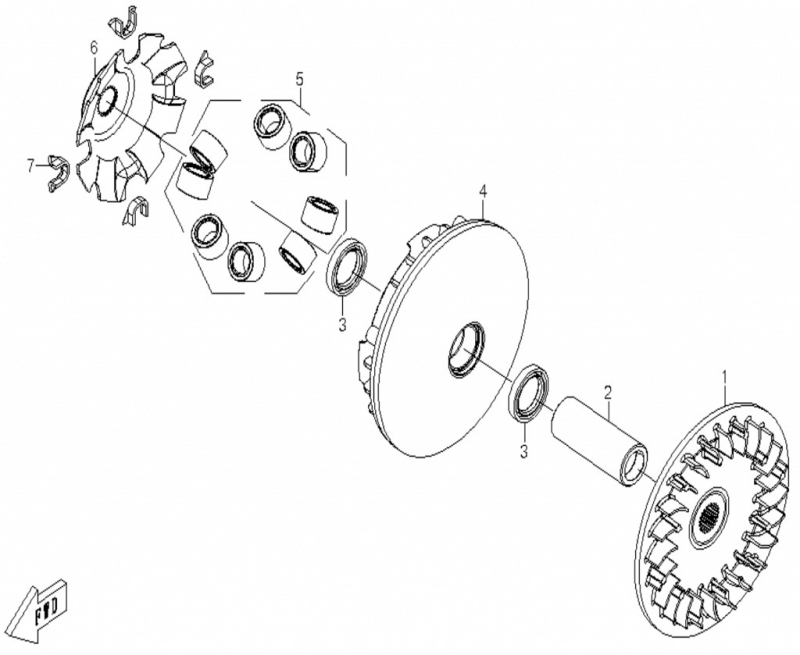 Variátor a spojka - Vodítko variátoru pro Cfmoto Gladiator UTV800, RX510, RX530, X5, X6, X8, Z6, Z8, OEM 0180-051003-0003, CF188-051003-0003 1 ks