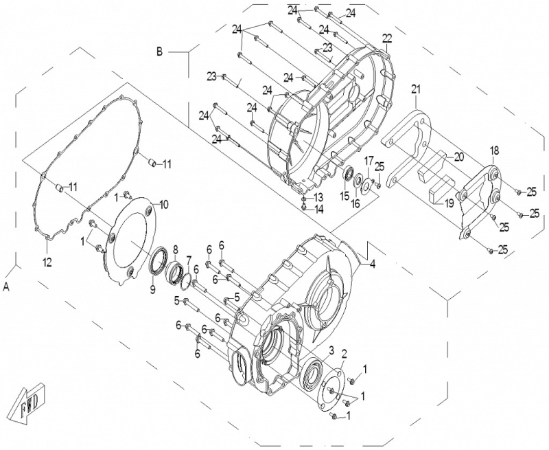 Motor - Gufero 54x70x8 mm pro Cfmoto UTV530, UTV630, RX510, RX530, X5, X6, Z6, OEM 0180-013105, CF188-013105