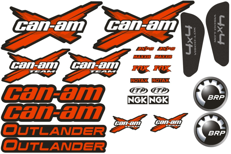 Příslušenství a nářadí - Sada samolepek pro Can-am Outlander, červené
