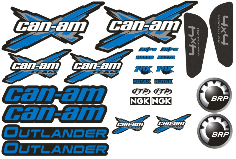 Příslušenství a nářadí - Sada samolepek pro Can-am outlander, modré