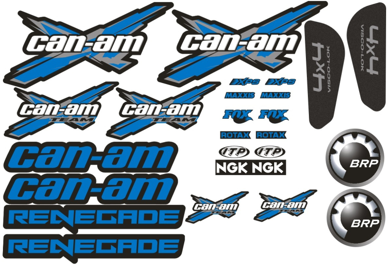 Příslušenství a nářadí - Sada samolepek Can-am Renegade, modrá barva