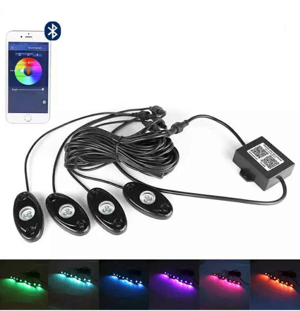 Elektro díly - 4bodové RGB osvětlení vozidla ovládané chytrým telefonem