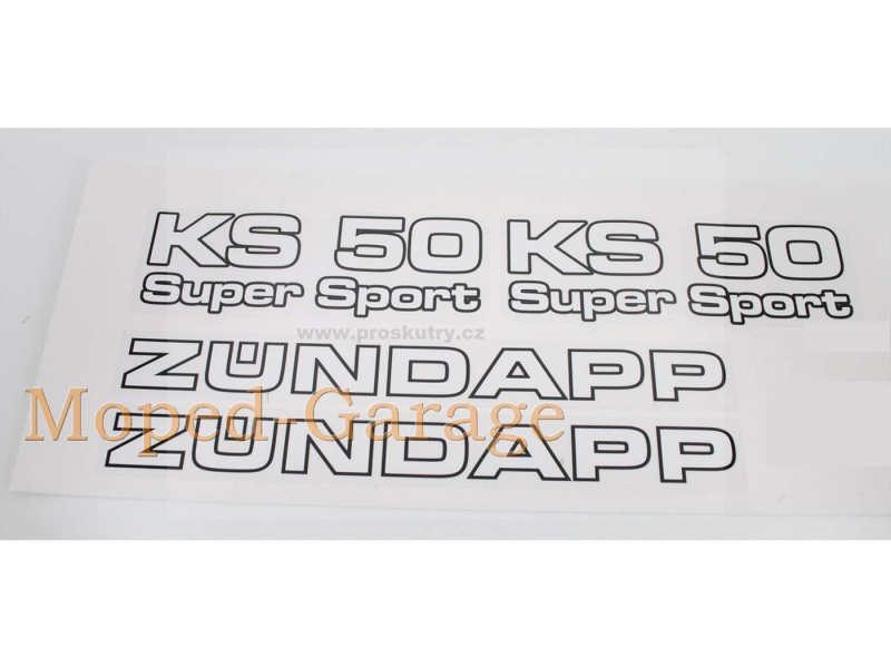 Příslušenství a nářadí - Sada samolepek KS 50 Super Sport 215x25mm pro Zündapp, KS Sport