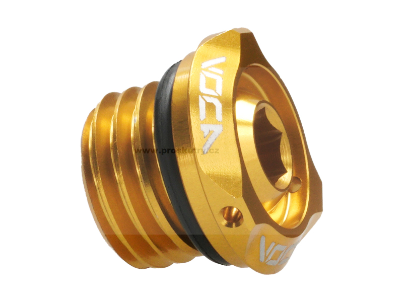 Motor - Plnicí šroub oleje VOCA V2 CNC zlatý M16x2 pro Minarelli AM6, Generic, KSR-Moto