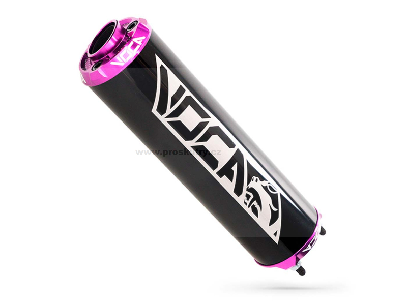 Výfuk - Zadní tlumič VOCA Alu černý - CNC koncovka fialová