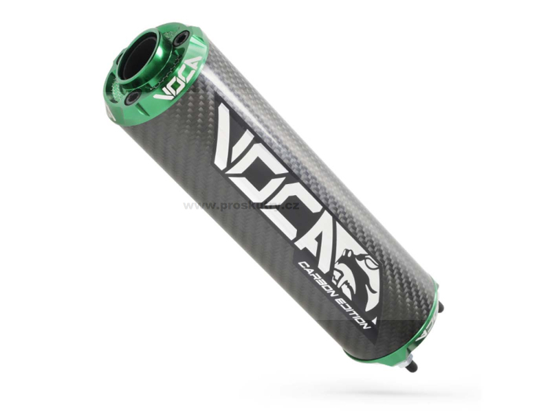 Výfuk - Zadní tlumič VOCA Carbon - CNC koncovka zelená