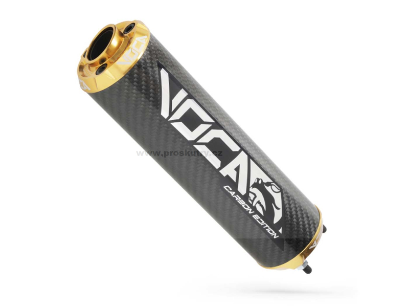 Výfuk - Zadní tlumič VOCA Carbon - CNC koncovka zlatá
