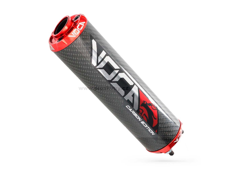 Výfuk - Zadní tlumič VOCA Carbon - CNC koncovka červená