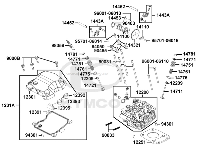 Motor - Těsnění pod hlavu Kymco CK1, Visar 125i CBS E4