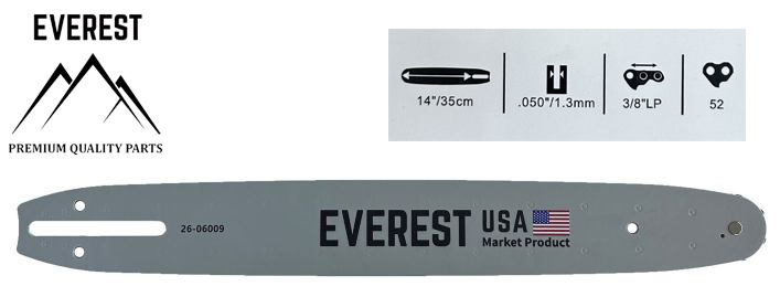 Zahradní technika - VODÍCÍ LIŠTA 14" 3/8LP 1,3mm 52ogn. EVEREST