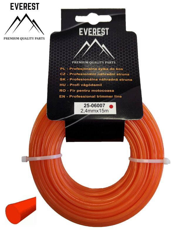 Zahradní technika - Náhradní struna - kulatá 2,4mm 15M EVEREST