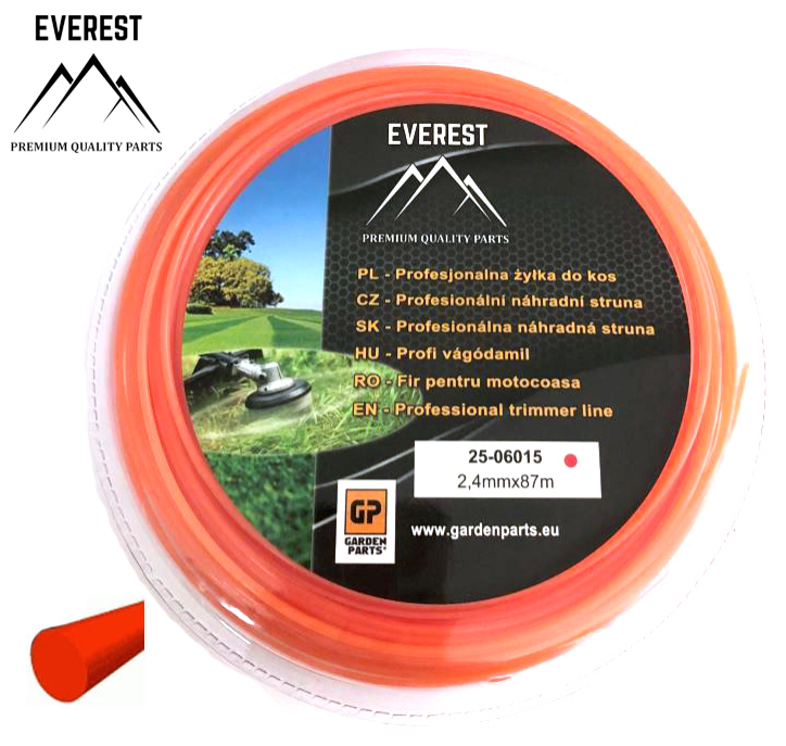 Zahradní technika - Náhradní struna - kulatá 2,4mm 87M EVEREST