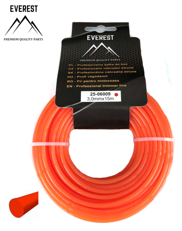 Zahradní technika - Náhradní struna - kulatá 3,0mm 15M EVEREST