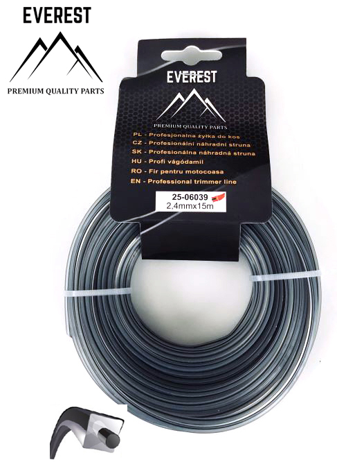 Zahradní technika - Náhradní struna DUAL POWER LINE 2,4mm 15M EVEREST