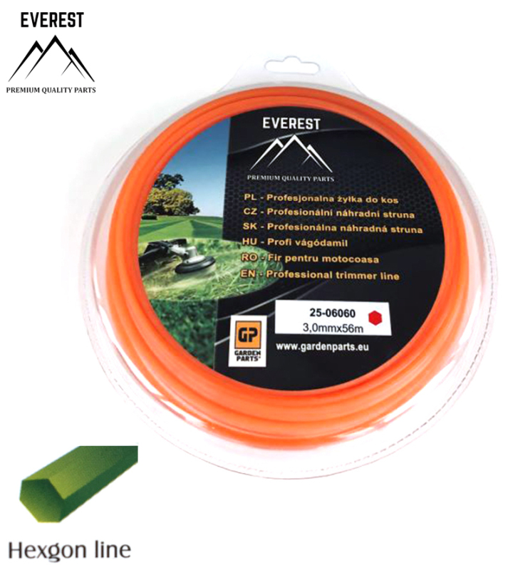 Zahradní technika - Náhradní struna HEXAGON LINE 3,00mm 56M EVEREST