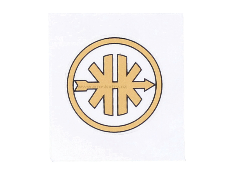 Příslušenství a nářadí - Samolepka černo/zlatá 3,5 cm pro Kreidler