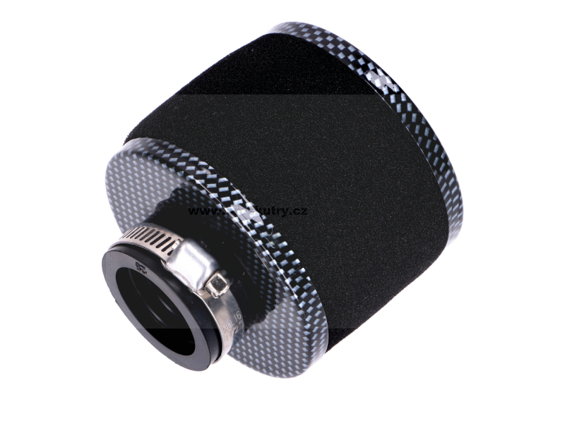 Motor - Vzduchový filtr, pěnový 28 mm, 75x80 mm, karbonový vzhled, rovný,univerzální