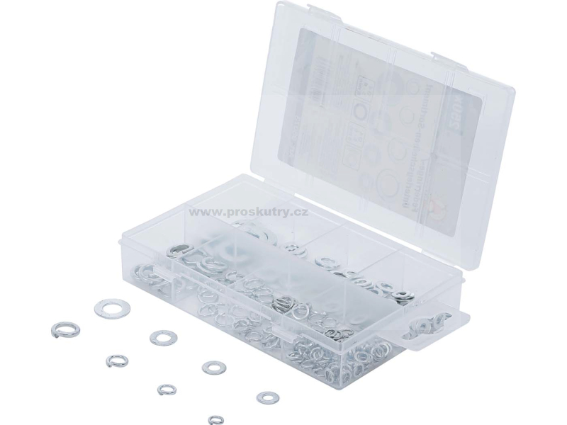 Příslušenství a nářadí - Sada pružných podložek / podložek M4-M8 250 kusů