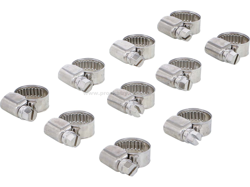Motor - Sada nerezových hadicových svorek 10–16 mm, 10 ks