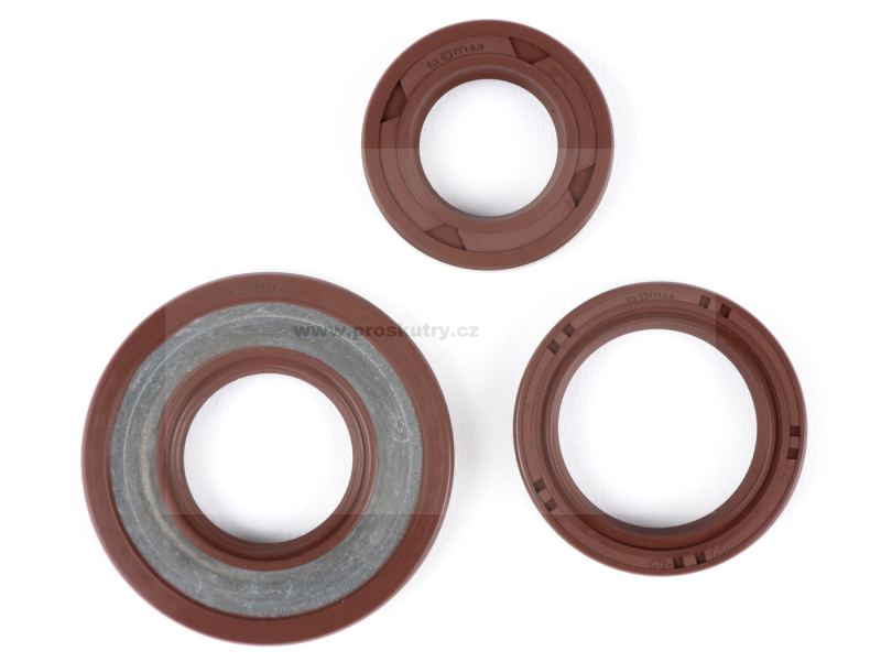 Motor - Sada těsnění hřídele motoru BGM PRO, FKM/Viton® (odolné vůči E10) Vespa Smallframe 19mm V50, PV125, ET3, PK50, PK80, PK125 S