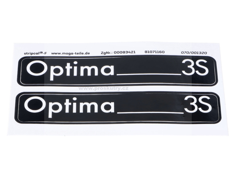 Příslušenství a nářadí - Sada samolepek MOGA 2 kusy 105 mm x 21 mm pro Hercules Optima 3S