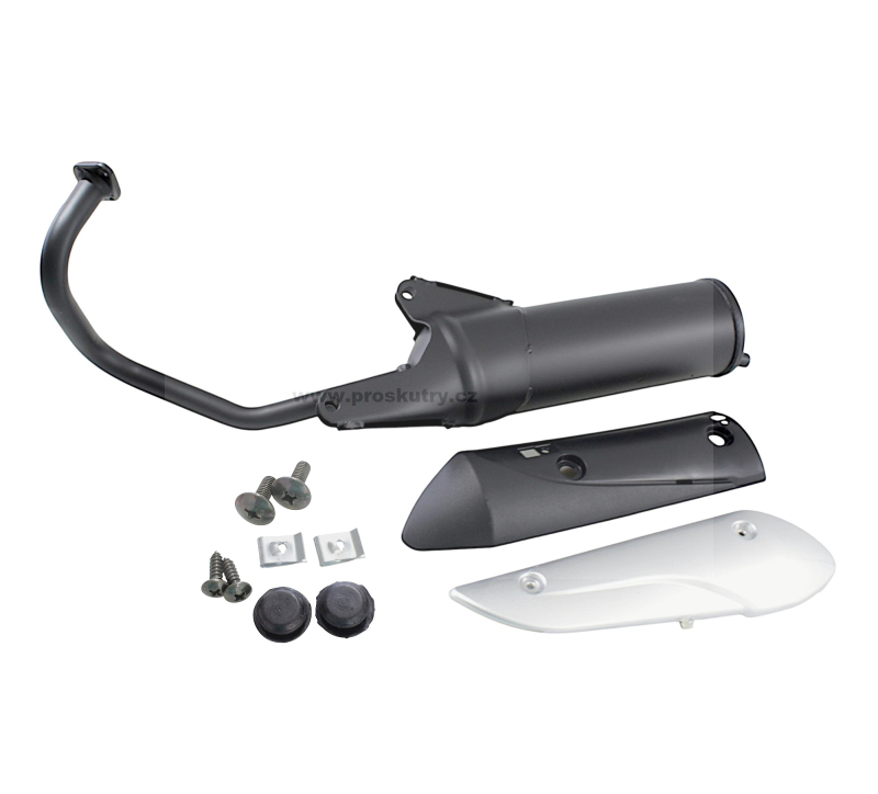 Výfuk - Kompletní výfuk pro motory GY6, 139QMB,QMA 10 palcová kola