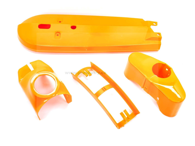 Podvozek tlumiče - Kapotážní sada plastová oranžová, 4dílná pro Kreidler Florett RS, RM, GT