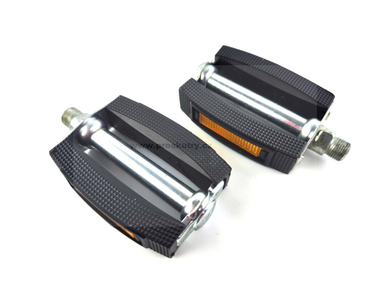 Podvozek tlumiče - Pár pedálů Black Silver pro Zündapp, Kreidler, Hercules, Puch, DKW, Miele, NSU, Gritzner, Göricke