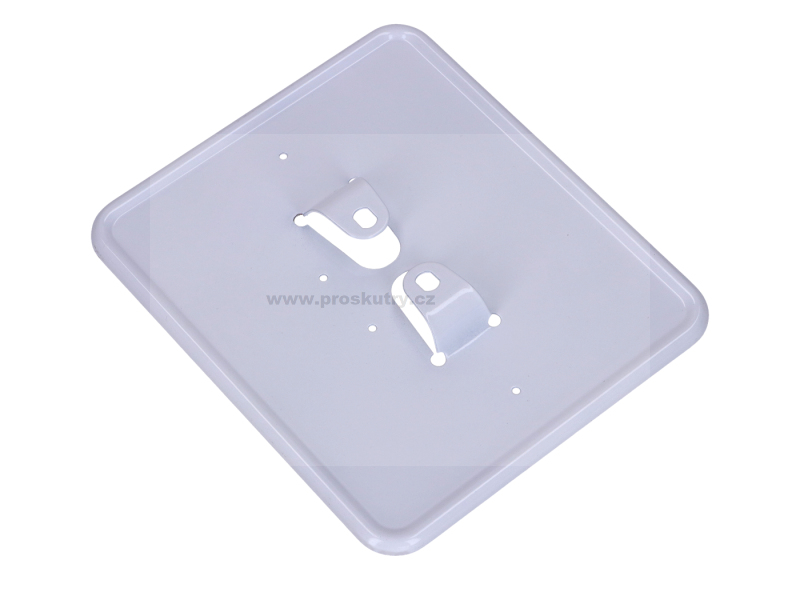 Podvozek tlumiče - Držák SPZ kovový bílý 145x125mm pro moped, moped, mokick