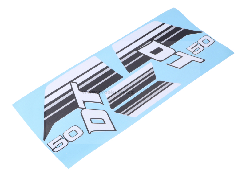 Příslušenství a nářadí - Sada samolepek na nádrž, černošedá, pro Yamaha DT 50 Mokick