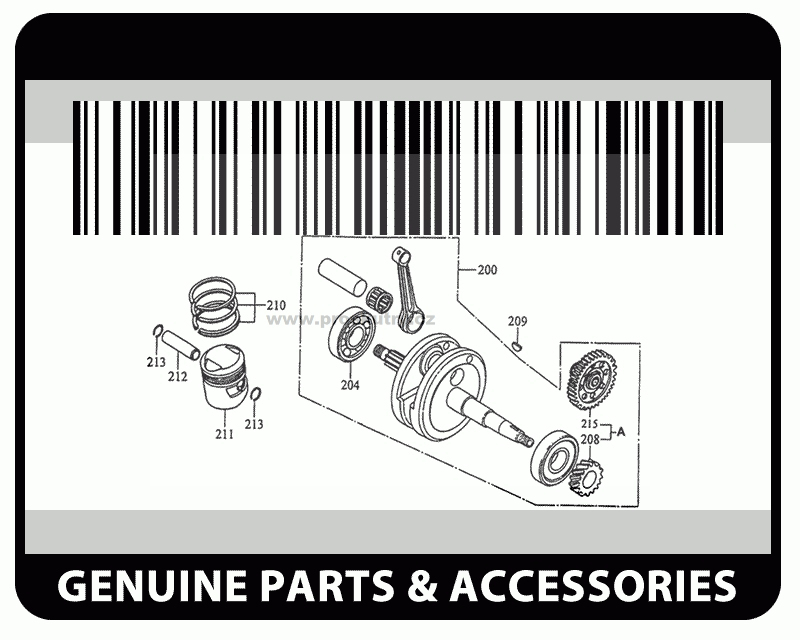 Originální díly OEM - Těsnění pod válec Kymco People S 200i, Like 200i OEM 12191-LCD4-E00