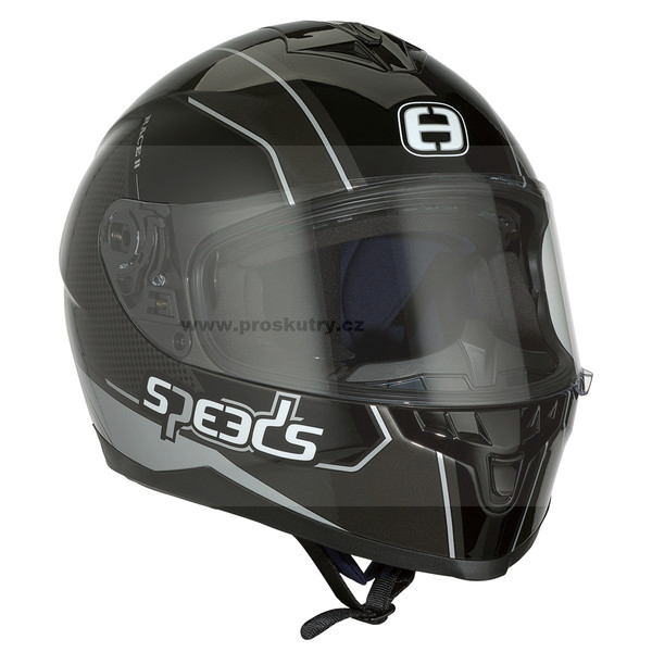 Přilby a doplňky - Přilba Speeds Race II Grafik černá/titan/stříbrná - vel. S