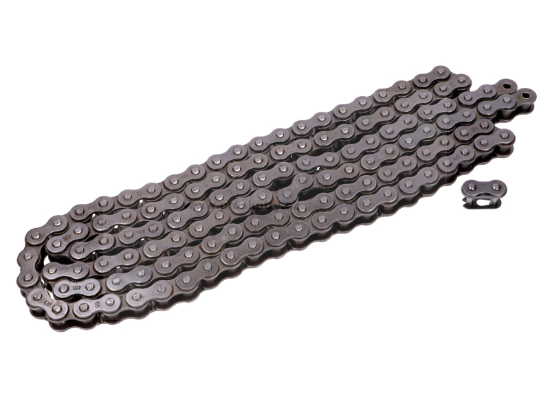 Podvozek tlumiče - Řetěz Esjot 420 x 128 článků včetně spojky řetězu pro NSU Lux, Göricke