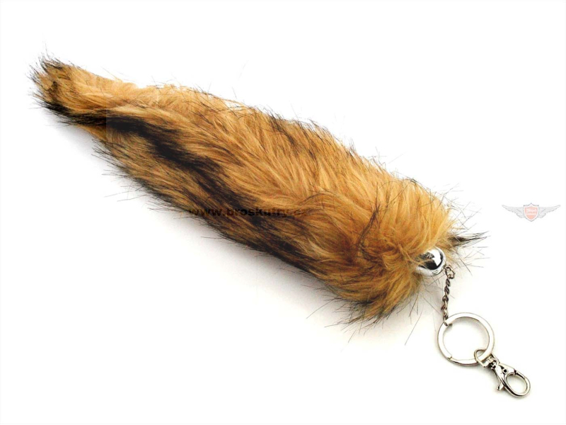 Příslušenství a nářadí - Nylonový liščí ocas délka cca 30 cm s karabinkou na klíče