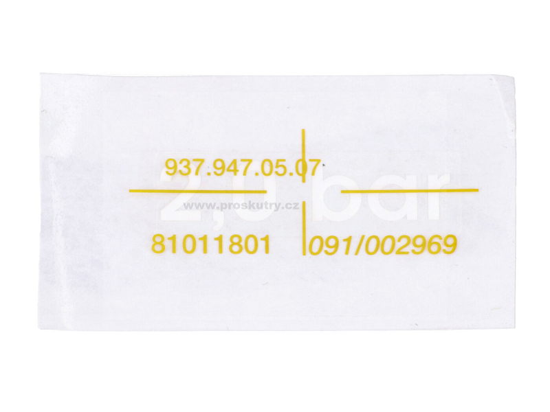 Podvozek tlumiče - Černá nálepka 2,0 baru pro Hercules, K 125 BW V1, V2