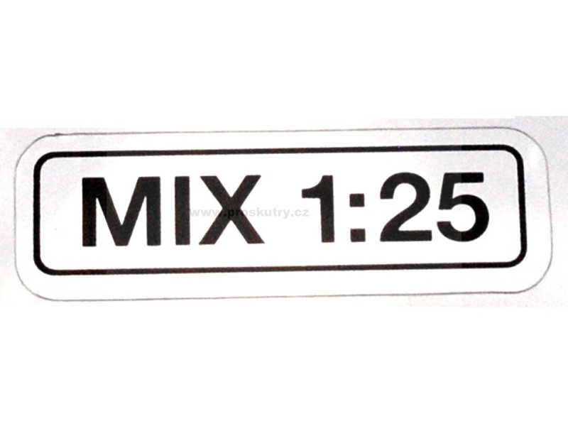 Podvozek tlumiče - Samolepka na nádrž MIX 1:25 37x12mm pro moped