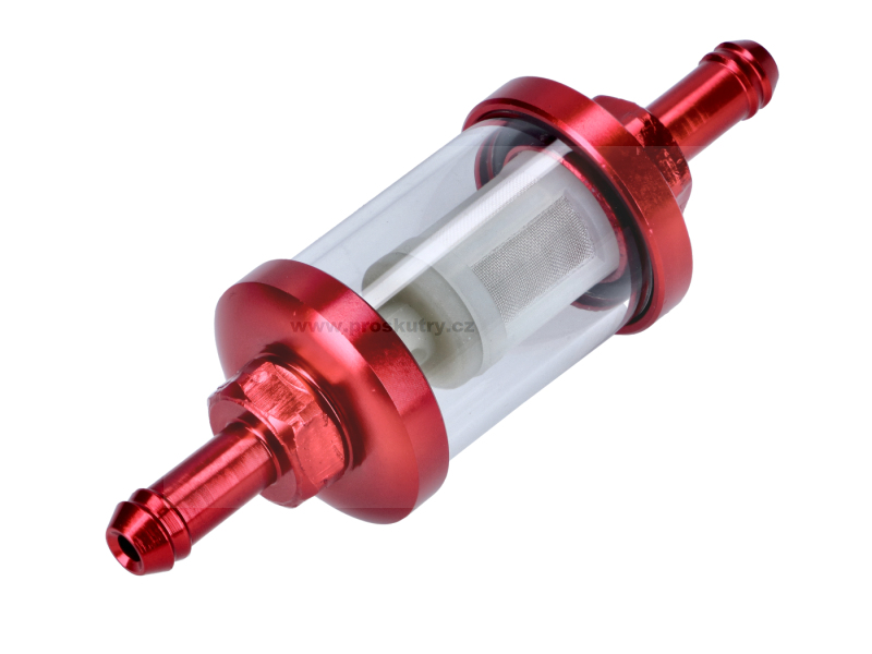 Motor - Palivový,benzínový rozebiratelný filtr 7 mm červený