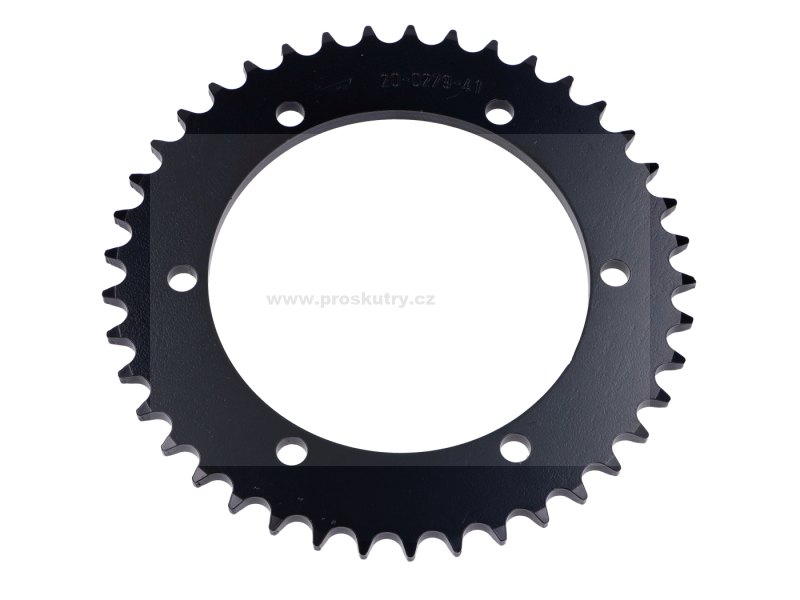 Podvozek tlumiče - Zadní rozeta Esjot, 41 zubů, 6 děr, černá, pro Hercules Ultra 80 Chopper