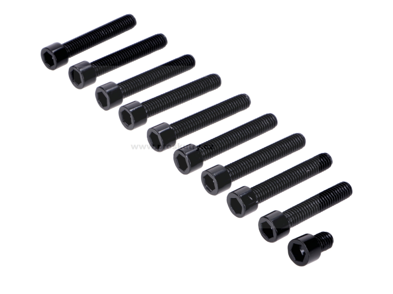 Motor - Sada šroubů krytu motoru Schmitt černá pro Simson S50, S51, S70, S53, S83 Enduro