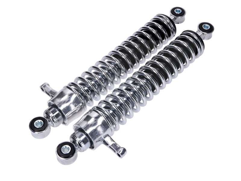 Podvozek tlumiče - Nastavitelné chromované tlumiče Schmitt 360mm pro Simson S51, S70, S53, S83 Enduro