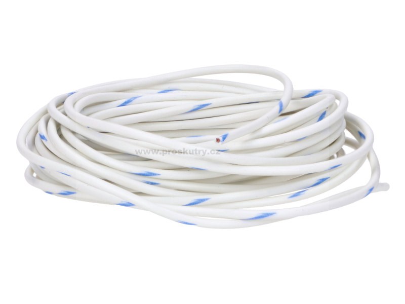 Elektro díly - Elektrický kabel,drát,vodič 0,5 mm² – 5 m (bílý)