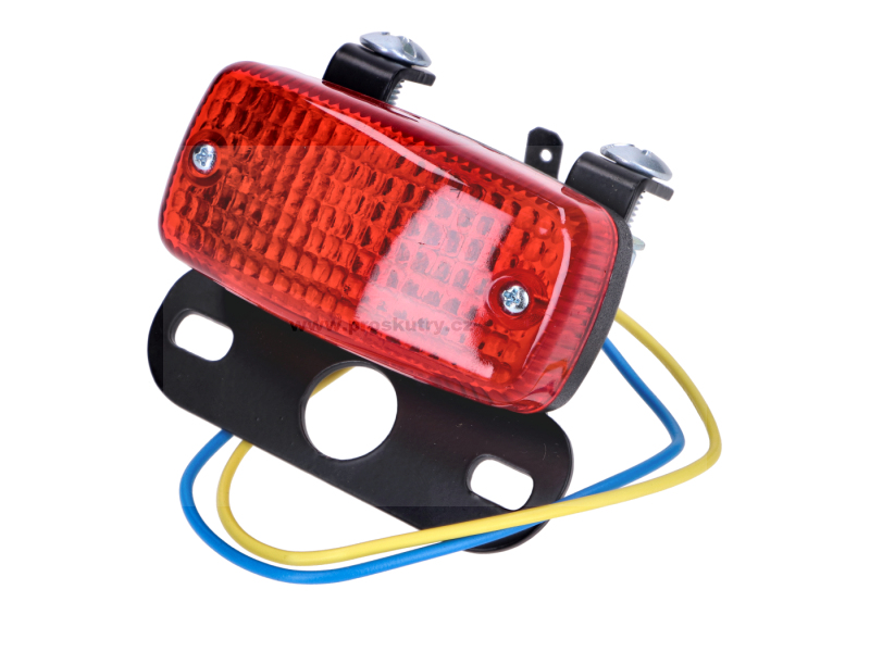 Elektro díly - Mini zadní světlo s držákem SPZ 73 × 37 mm (brzdové světlo)