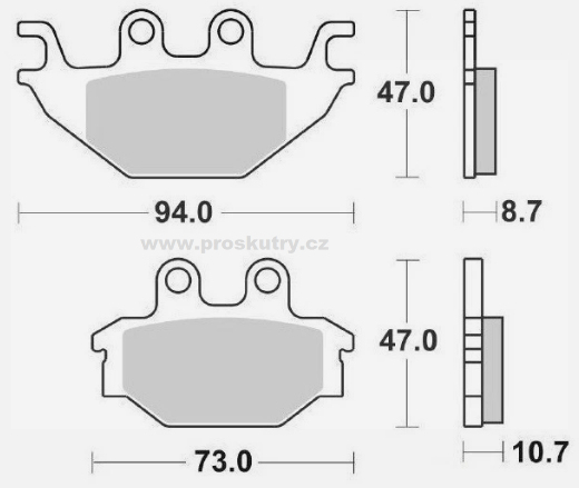 Brzdy - Brzdové destičky pro čtyřkolku Kymco Mongoose 250