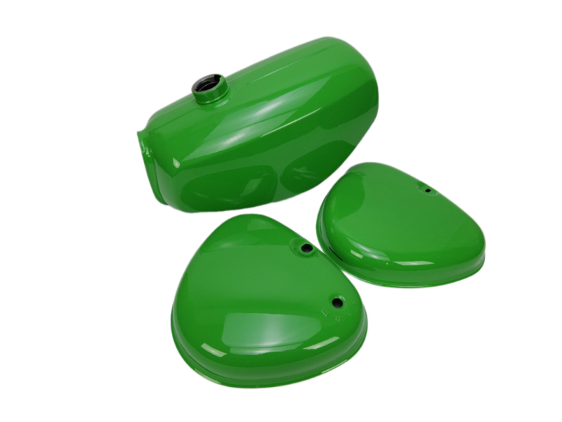 Podvozek tlumiče - Palivová, benzínová nádrž + kryty pro SIMSON S51 Elektronic - zelená