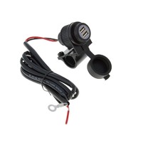 USB dvojitá zásuvka na řídítka 22 mm s kabelem 1,2m
