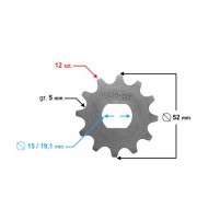 Řetězové kolečko 12/420 pro Simson S51, S70, KR51/2, SR50, SR80