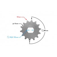 Řetězové kolečko 14/420 pro Simson S51, S70, KR51/2, SR50, SR80